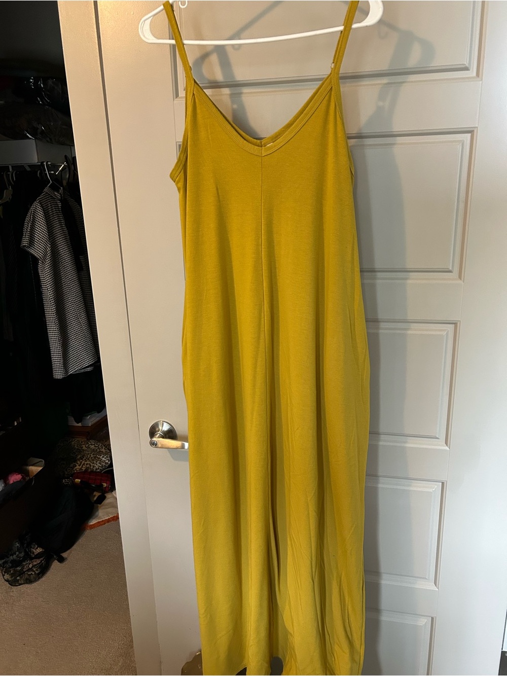 Zenana Outfitters Sleeveless V-Neck Maxi Dress in Mustard Yellow
